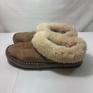 Ugg Wrin Chestnut Brown Suede Sheepskin Slippers Women's Size 9
